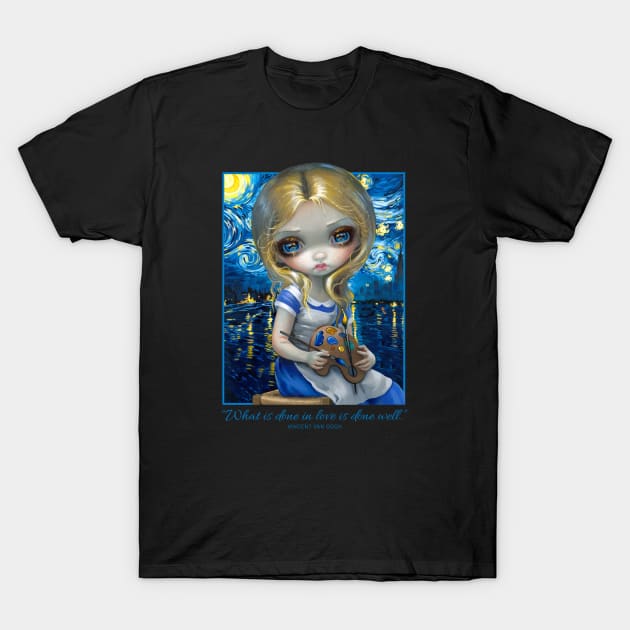 Alice In A Van Gogh Nocturne T-Shirt by Art Additive